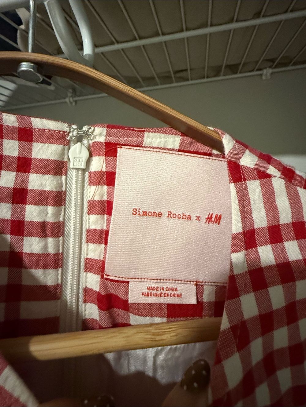H&M X Simone Rocha Red Plaid Ruffle Dress - Picture 4 of 7
